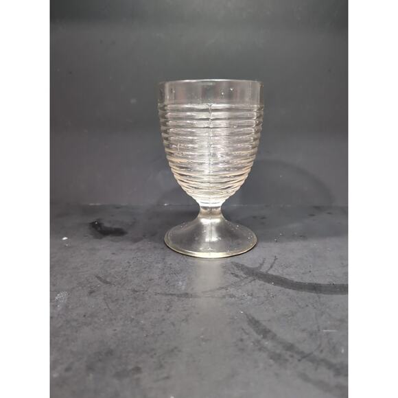 Anchor Hocking‎ Manhattan Style Glass, Ribbed Clear Glass, Vintage Glassware - Picture 2 of 9